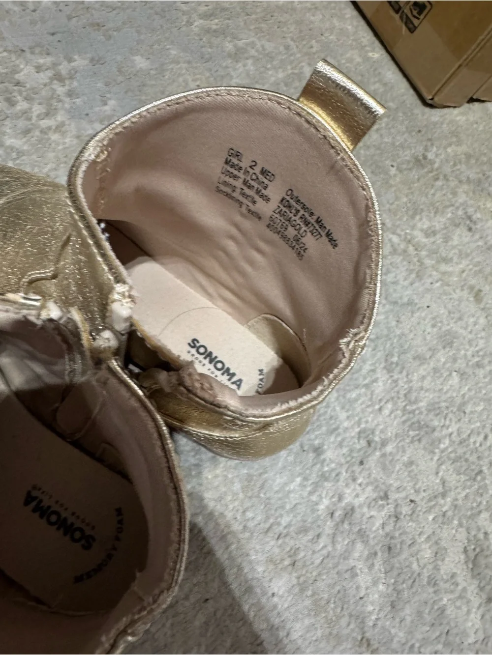 Sonoma Kids Metallic Gold Ankle Boots